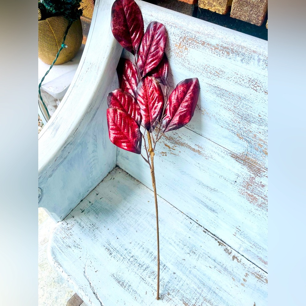 *Burgundy Rubber Plant Pick, 28”